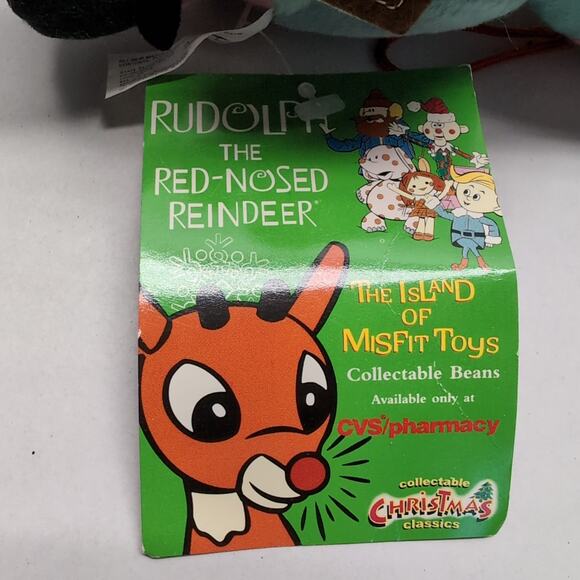 Lot of 4 Stuffins Rudolph Island Misfit Toys 1999 CVS Plush Ornament With Tags - Picture 14 of 16